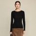 Round neck slim fit top