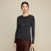 Round neck slim fit top