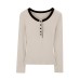 Color-block spliced U-neck regular shoulder slim fit inner layer top for women Color-block spliced U-neck regular shoulder slim fit inner layer top for women