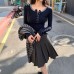 Color-block spliced U-neck regular shoulder slim fit inner layer top for women Color-block spliced U-neck regular shoulder slim fit inner layer top for women