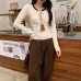Color-block spliced U-neck regular shoulder slim fit inner layer top for women Color-block spliced U-neck regular shoulder slim fit inner layer top for women
