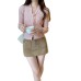 Gentle Style Youthful V-Neck Slim Fit Long Sleeve Knit Top for Women