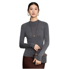 Round neck long sleeved slim top