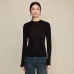 Round neck long sleeved slim top