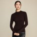 Round neck long sleeved slim top