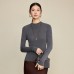 Round neck long sleeved slim top