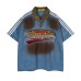 Spray painted old dirty denim short sleeves