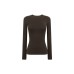 Round neck tight waisted long sleeved top for women