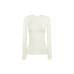 Round neck tight waisted long sleeved top for women