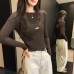 Stylish Layered Knit Mock Two-Piece Top for Women