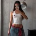 Style Sleeveless Top Summer Loose Running Outdoor Wear Heart Print Inner Layer Women's Fashion Top