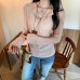 Chic Hollow-Out Half-Open Neck Long Sleeve Knit Top for Women