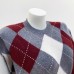 French Grid Rhinestone Decorated Round Neck Short Knit Top for Women