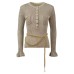 Home Golden Lurex Knit Henley Neck Slim Fit Knit Top with Waist Chain Metallic Feel Home Golden Lurex Knit Henley Neck Slim Fit Knit Top with Waist Chain Metallic Feel