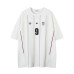 Number 9 jersey with vertical stripes and short sleeves