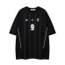 Number 9 jersey with vertical stripes and short sleeves
