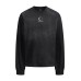 Spray painting brushed edges round neck long sleeves