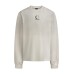 Spray painting brushed edges round neck long sleeves