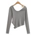 Strap off shoulder asymmetrical long sleeved top Strap off shoulder asymmetrical long sleeved top