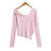 Strap off shoulder asymmetrical long sleeved top Strap off shoulder asymmetrical long sleeved top