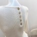 Sleeve Length  Neckline Type of Clothing  Solid Color  Long Sleeve  Square Neck Knit Top for Women