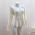 Sleeve Length  Neckline Type of Clothing  Solid Color  Long Sleeve  Square Neck Knit Top for Women