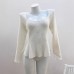 Sleeve Length  Neckline Type of Clothing  Solid Color  Long Sleeve  Square Neck Knit Top for Women