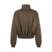 Detachable fur collar hooded short retro cotton jacket