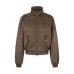 Detachable fur collar hooded short retro cotton jacket