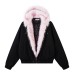 Retro deconstruction of mountain carved fur collar and velvet jacket for men