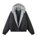 Retro deconstruction of mountain carved fur collar and velvet jacket for men