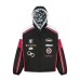 Thickened fur collar hooded racing cotton jacket