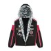 Thickened fur collar hooded racing cotton jacket
