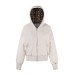 Retro leopard print patchwork hooded sweatshirt jacket