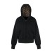 Retro leopard print patchwork hooded sweatshirt jacket