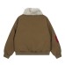 Embroidered fur collar motorcycle jacket with cotton jacket
