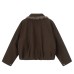 Retro fur collar imitation suede Maillard baseball jacket cotton jacket