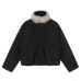 Retro fur collar imitation suede Maillard baseball jacket cotton jacket