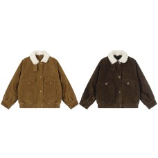 Maillard wearing suede lamb plush cotton jacket for women Maillard wearing suede lamb plush cotton jacket for women