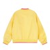 Diamond studded star apple stand up collar jacket for women
