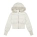 Detachable fur collar short thick cotton jacket for women