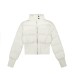 Detachable fur collar short thick cotton jacket for women