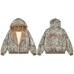Camouflage plush leopard print hooded cotton jacket