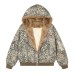 Camouflage plush leopard print hooded cotton jacket
