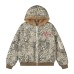 Camouflage plush leopard print hooded cotton jacket