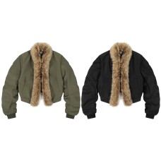 Splicing Flight Jacket with Mountain Carving Coat Splicing Flight Jacket with Mountain Carving Coat