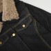 Retro lamb fleece patchwork denim jacket for women