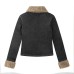 Retro lamb fleece patchwork denim jacket for women