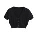 Slim fit V-neck single breasted short sleeved top