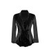 Chic  Sequin Button Spliced Mock Two-Piece Top for Women